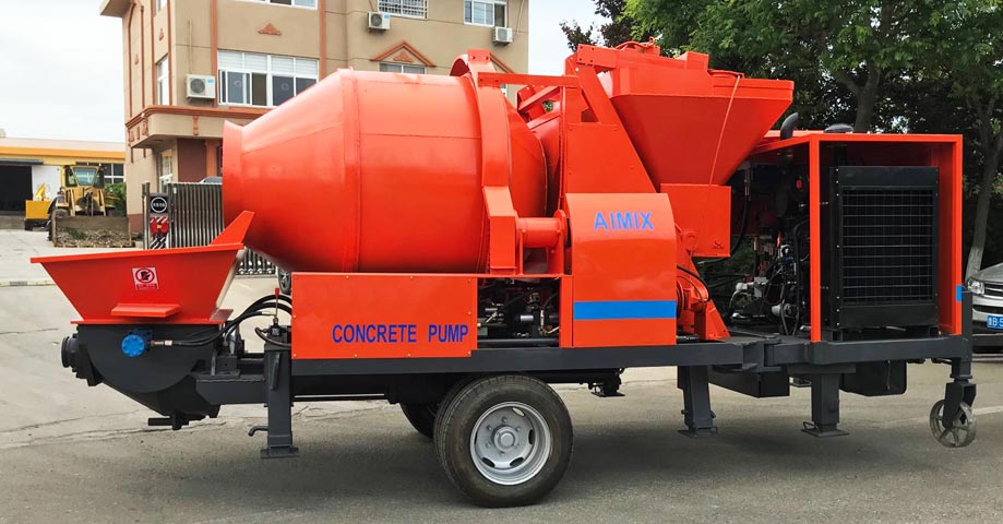 concrete mixer with pump